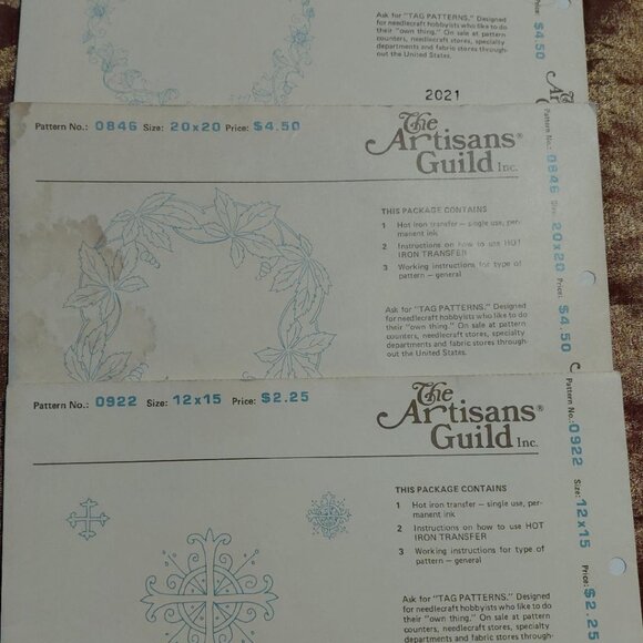 Large Vintage Lot of The Artisans Guild  Embroidery Hot Iron Transfers - Picture 2 of 9